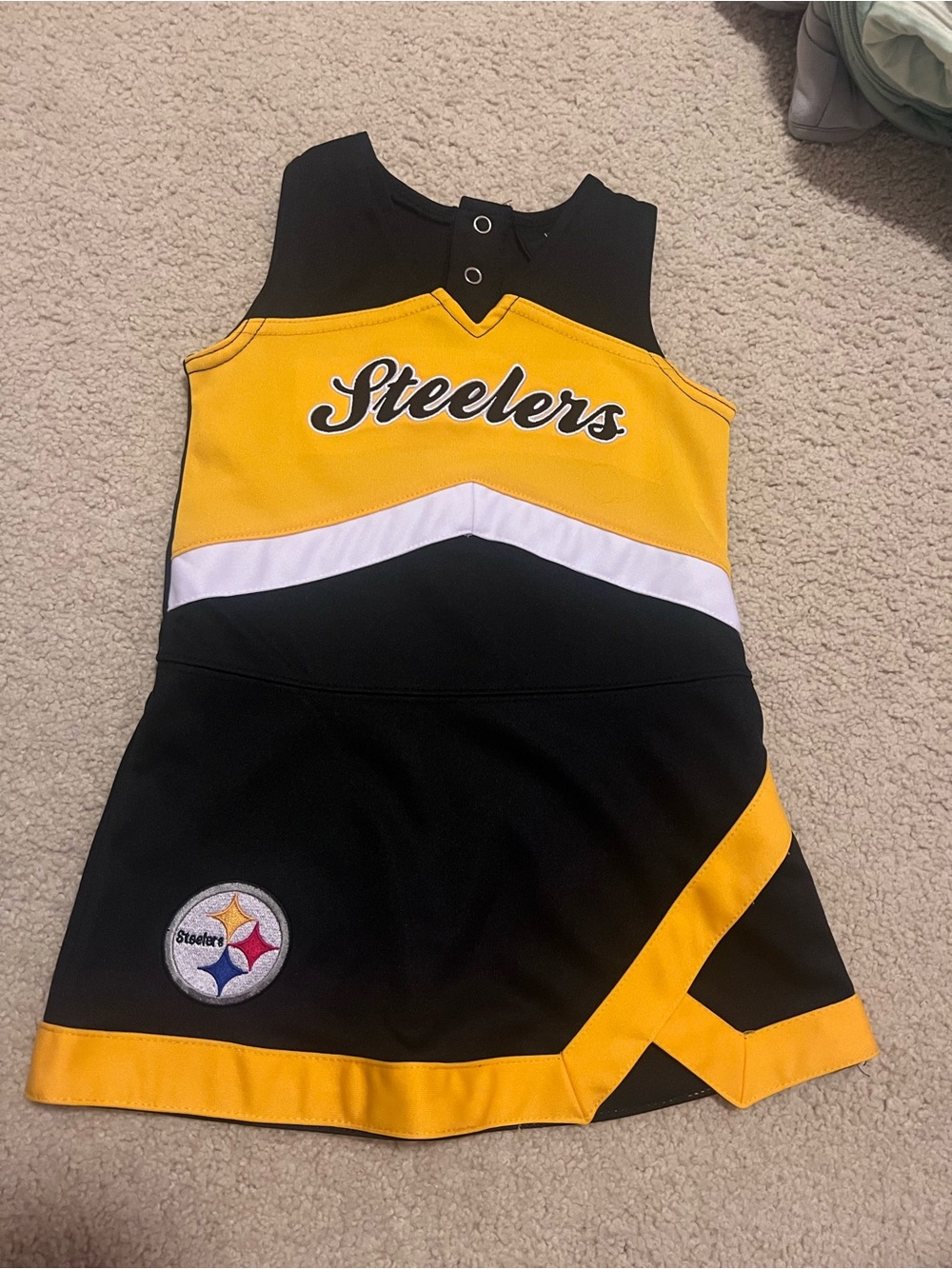 NFL Team Apparel Steelers Black & Gold Cheer Dress 24M